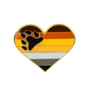 Bear Flag Heart Pin Badge