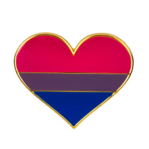Bisexual Heart Pin Badge