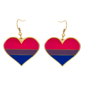 Bisexual Pride Flag Heart Shape Earrings