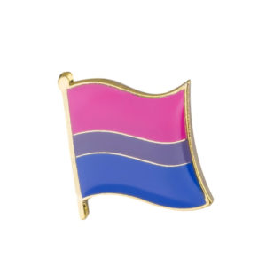 Bisexual Waving Flag Pin Badge
