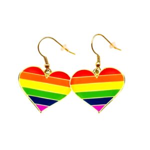 Rainbow Pride Flag Heart Shape Earrings