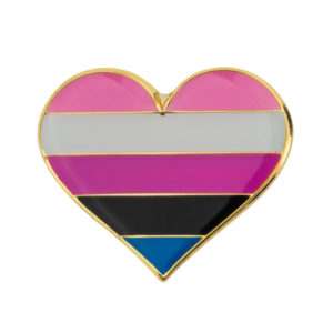 Gender Fluid Heart Pin Badge