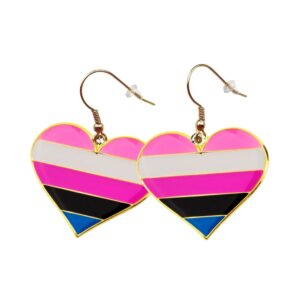 Gender Fluid Pride Flag Heart Shape Earrings