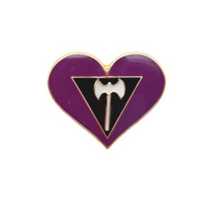 Labrys Lesbian Flag Heart Pin Badge