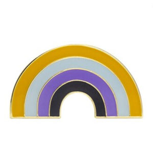 Non Binary Flag Rainbow Pin Badge