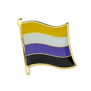 Non Binary Waving Flag Pin Badge