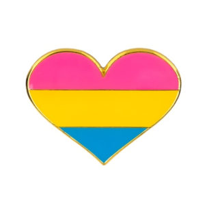 Pansexual Flag Heart Pin Badge