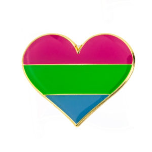 Polysexual Heart Pin Badge