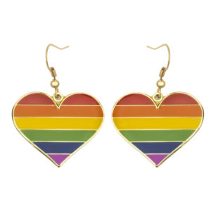 Rainbow Pride Flag Heart Shape Earrings