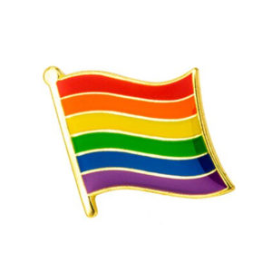Rainbow Waving Flag Pin Badge