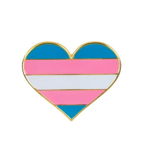 Transgender Flag Heart Pin Badge