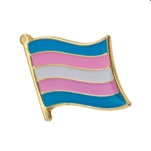 Transgender Waving Flag Pin Badge