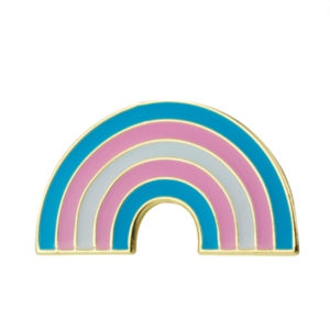 Transgender rainbow pin badge