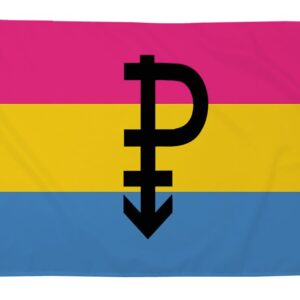 Pansexual Flag With Pansexual Symbol (5ft x 3ft) Premium Pride Flag