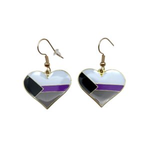 Demisexual Pride Flag Heart Shape Earrings