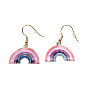 Genderfluid Pride Flag Rainbow Shape Earrings
