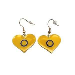 Enamel Intersex Pride Flag Heart Shape Earrings