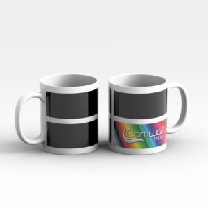 Cornwall flag + pride logo mug