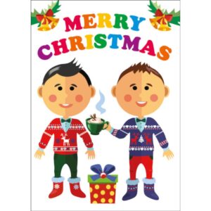 Cute Boy Couple Christmas Card