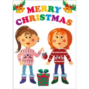 Cute Girl Couple Christmas Card