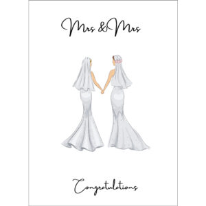 Mrs and Mrs Congratulations – Lesbian Wedding Card
