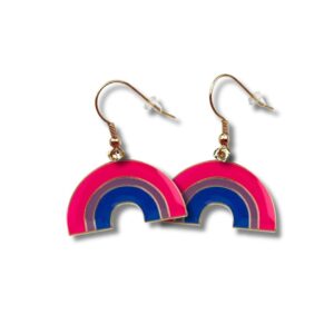 Bisexual Pride Flag Rainbow Shape Earrings