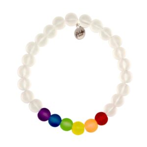 Rainbow Glass Bracelet In White