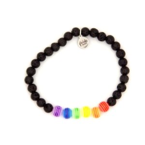 Rainbow LAVA Resin Set Bracelets in Black