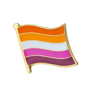 Lesbian Community Wavy Flag Rainbow Pin Badge