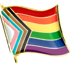 Progress Pride Rainbow Waving Gay Pride Flag Pin Badge