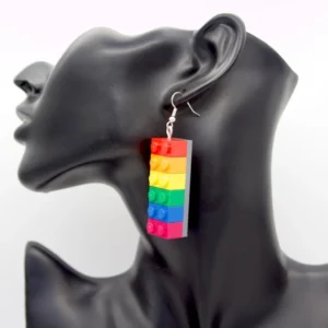 Rainbow Lego® Brick Earrings