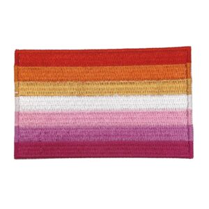 Lesbian Flag Iron On Patches Rectangle Shape