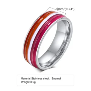 a lesbian ring with a red and white stripe