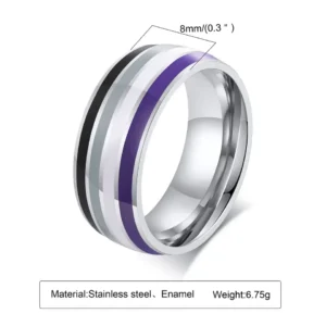 an asexual ring with a purple stripe