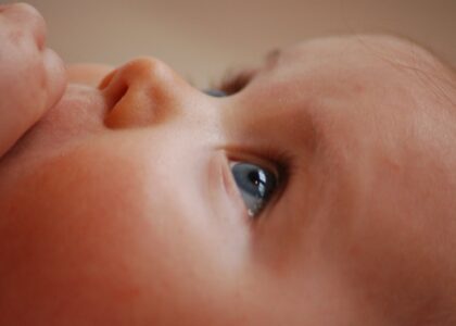 baby looking upwards
