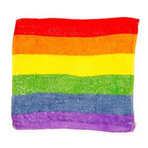 Rainbow Stripes Compressed Travel Towel Heart Shape