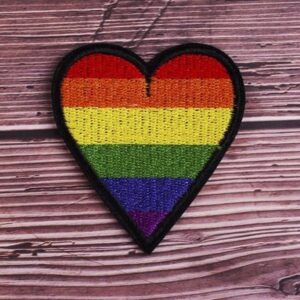 LGBT+ Gay Rainbow Iron On Patches Heart Shape