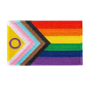 Intersex Progress Pride Rainbow Iron On Patches Rectangle Shape