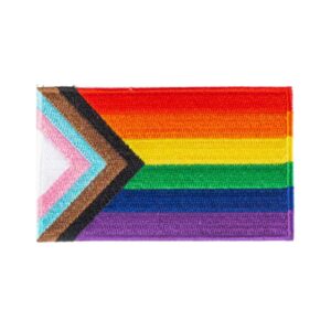 Progress Pride Rainbow Iron On Patches Rectangle Shape