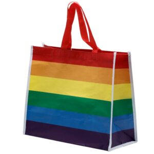 Pride Rainbow Large Shopping Bag made with recycled plastic bottles