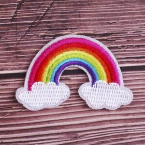 Rainbow and Clouds Iron On Patches