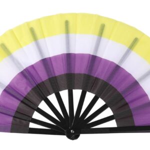 HUGE Non Binary Pride cracking fan 33cm x 66cm