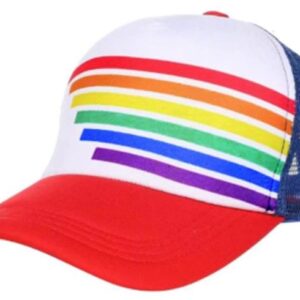 Pride Trucker/Baseball Cap - Gay Pride Colour - Red, White and Blue
