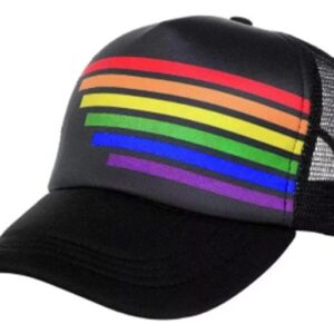 Pride Trucker/Baseball Cap - Gay Pride Colour - Black