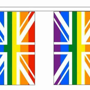 Gay Pride Union Jack Rainbow Rectangle Bunting 3 metres