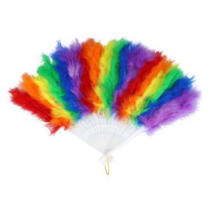Gay Pride Feather Rainbow Pride Hand Fan