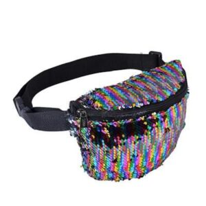 Multi-colour rainbow Sequin Bum Bag