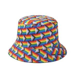 Reversible Progress Pride Rainbow Bucket Hat