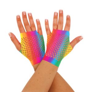 Fishnet Rainbow Gloves - Short