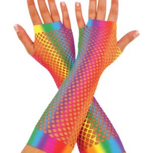 Fishnet Rainbow Gloves - Long